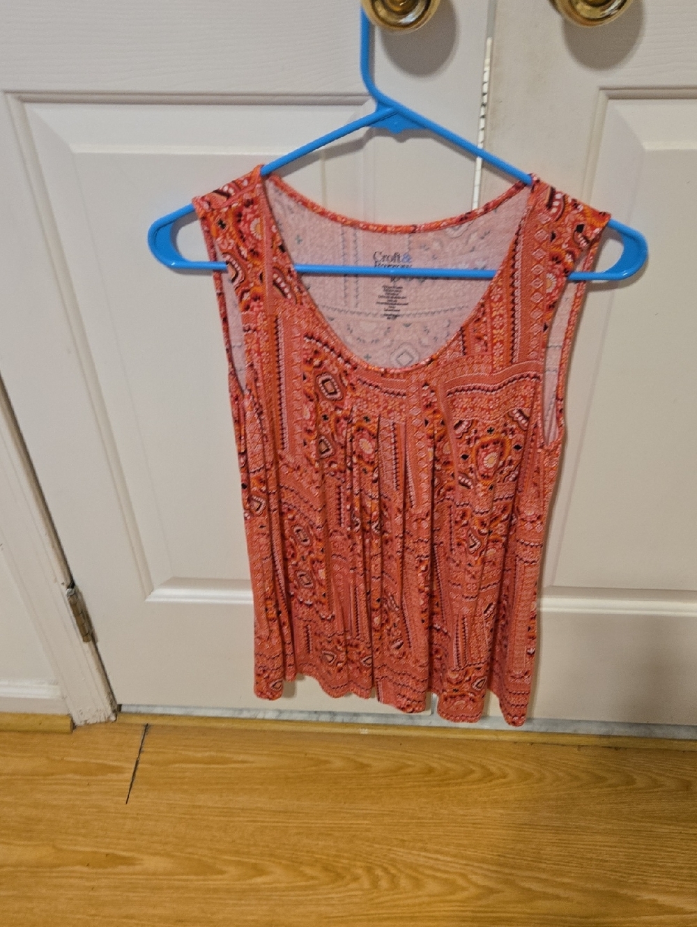 croft & barrow Coral Paisley Print Sleeveless Tank